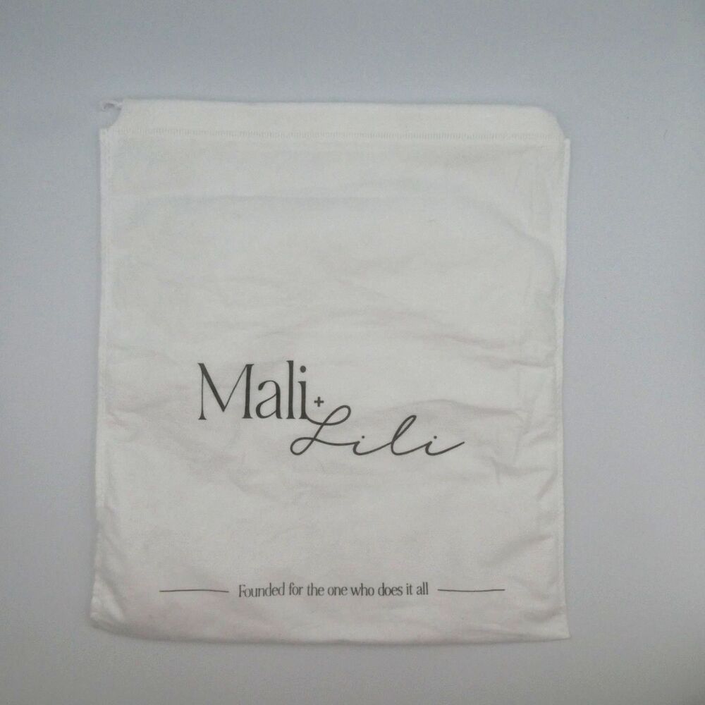 Mali + Lili White Cotton Dust Bag 13.5x15.5 Drawstring Storage Pouch